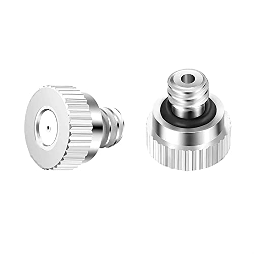 MUZIT Sprühdüsenköpfe, 30 Stück Messing-Ersatzköpfe for Niederdruck-Zerstäubersprüher, Terrassenrasen, Landschaftsbau, Staubkontrolle, 10/24 UNC(Silver,0.2mm) von MUZIT