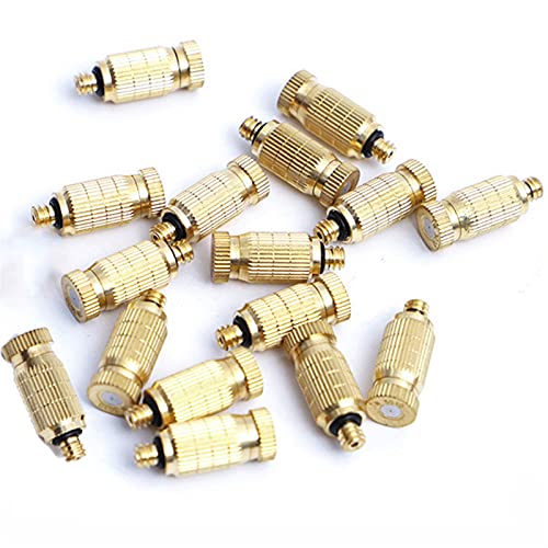 MUZIT Sprühdüsenköpfe, 40 Stück Messing-Ersatzköpfe for Hochdruck-Zerstäubersprüher, Terrassenrasen, Landschaftsbau, Staubkontrolle, 10/24 UNC(Gold,0.8mm) von MUZIT