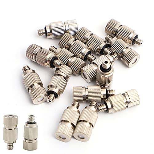 MUZIT Sprühdüsenköpfe, 40 Stück Messing-Ersatzköpfe for Hochdruck-Zerstäubersprüher, Terrassenrasen, Landschaftsbau, Staubkontrolle, 10/24 UNC(Silver,0.4mm) von MUZIT
