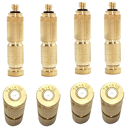 MUZIT Sprühdüsenköpfe, 40 Stück Messing-Ersatzköpfe for Hochdruck-Zerstäubersprüher mit PP-Filter for Terrassenrasen, Landschaftsbau, Staubkontrolle,(0.2mm) von MUZIT