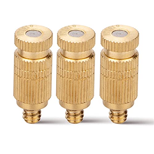 MUZIT Sprühdüsenköpfe, 50 Stück Messing-Ersatzköpfe for Hochdruck-Zerstäubersprüher, Terrassenrasen, Landschaftsbau, Staubkontrolle, 10/24 UNC(Gold,0.6mm) von MUZIT