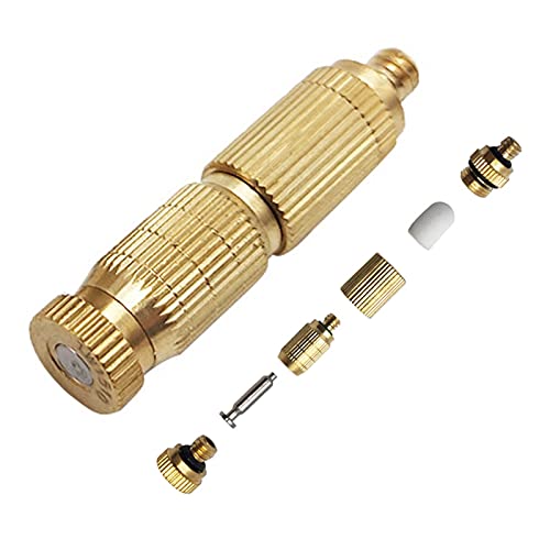 MUZIT Sprühdüsenköpfe, 50 Stück Messing-Ersatzköpfe for Hochdruck-Zerstäubersprüher mit PP-Filter for Terrassenrasen, Landschaftsbau, Staubkontrolle, 10/24 UNC(0.8mm) von MUZIT