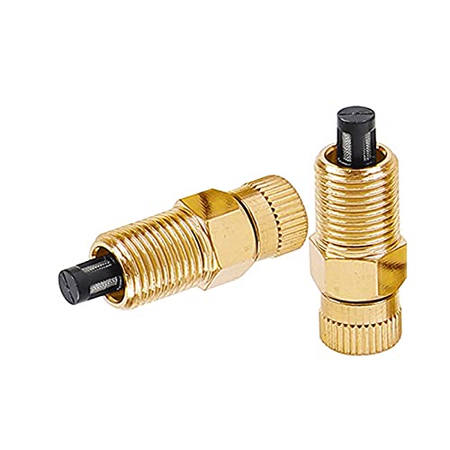 MUZIT Sprühdüsenköpfe, 50 Stück Messing-Sprühdüsen-Ersatzköpfe mit Filter for Hochdruck-Zerstäubersprüher for Terrassenrasen, Landschaftsbau, Staubkontrolle(Gold,0.5mm) von MUZIT