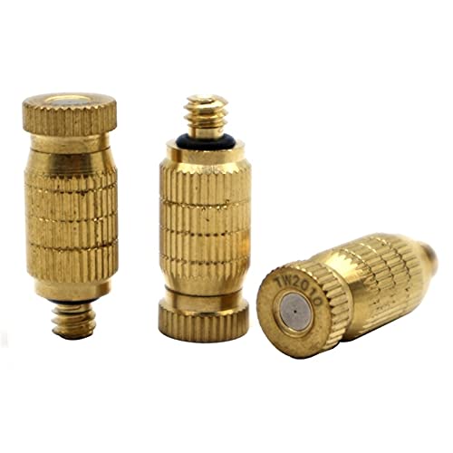MUZIT Sprühdüsenköpfe, 60 Stück Messing-Ersatzköpfe for Hochdruck-Zerstäubersprüher, Terrassenrasen, Landschaftsbau, Staubkontrolle, 10/24 UNC(Gold,0.15mm) von MUZIT