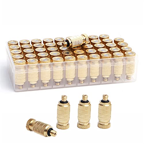 MUZIT Sprühdüsenköpfe, 80 Stück Messing-Ersatzköpfe for Hochdruck-Zerstäubersprüher, Terrassenrasen, Landschaftsbau, Staubkontrolle, 10/24 UNC(Gold,0.9mm) von MUZIT
