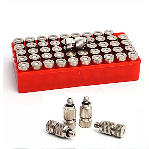 MUZIT Sprühdüsenköpfe, 80 Stück Messing-Ersatzköpfe for Hochdruck-Zerstäubersprüher, Terrassenrasen, Landschaftsbau, Staubkontrolle, 10/24 UNC(Silver,0.5mm) von MUZIT