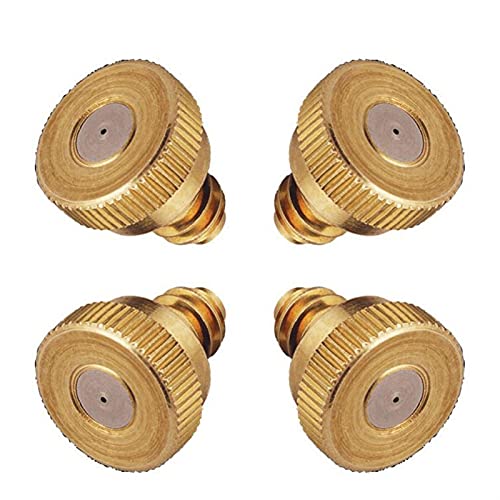 MUZIT Sprühdüsenköpfe, 80 Stück Messing-Ersatzköpfe for Niederdruck-Zerstäubersprüher, Terrassenrasen, Landschaftsbau, Staubkontrolle, 10/24 UNC(Gold,1.0mm) von MUZIT