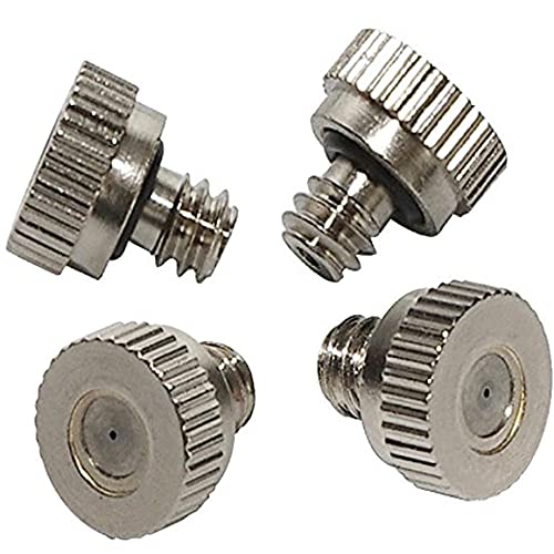 MUZIT Sprühdüsenköpfe, 80 Stück Messing-Ersatzköpfe for Niederdruck-Zerstäubersprüher, Terrassenrasen, Landschaftsbau, Staubkontrolle, 10/24 UNC(Silver,0.9mm) von MUZIT