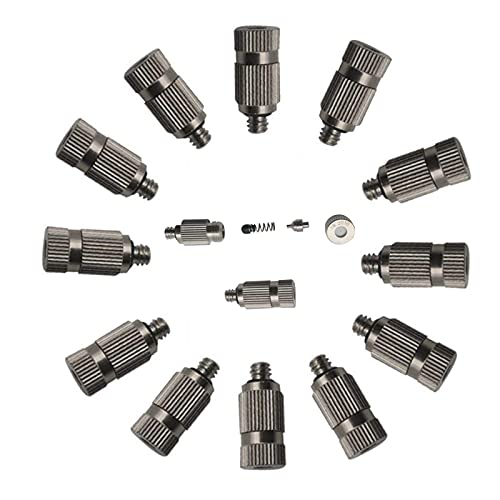 MUZIT Sprühdüsenköpfe, Druckzerstäuber-Sprühgerät, Düsensatz for Kühlsysteme, 10-teilig, Edelstahl-Nebel, Hochdruck, 3/16-Zoll-Gewinde,(0.4mm) von MUZIT