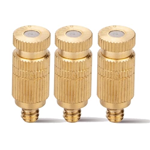 MUZIT Sprühdüsenköpfe, Messing-Ersatzköpfe for 50-teilige Hochdruck-Zerstäubersprüher for Terrassenrasen, Landschaftsbau, Staubkontrolle, 10/24 UNC(Gold,0.7mm) von MUZIT