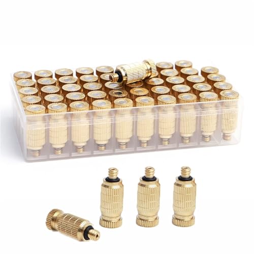MUZIT Sprühdüsenköpfe, Messing-Ersatzköpfe for 80-teilige Hochdruck-Zerstäubersprüher for Terrassenrasen, Landschaftsbau, Staubkontrolle,(Gold,0.2mm) von MUZIT
