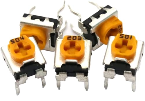 Potentiometer, Push-Pull-Potentiometer, Cermet-Drehpotentiometer WH06-2, Einzelumdrehungs-Variabler Widerstand, 5er-Pack, 100R bis 1M(100K Ohm) von MUZIT