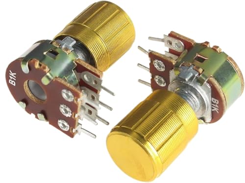 Potentiometer, Push-Pull-Potentiometer, Drehpotentiometer-Kit, 5er-Pack WH148 15 MM 6-polig mit x 17 mm Knopfkappen 1 K-1 M Ohm(10K Ohm) von MUZIT