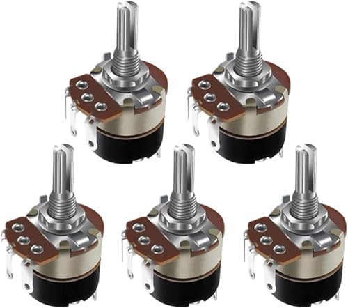 Potentiometer, Push-Pull-Potentiometer, Drehpotentiometer WH138-1, 5er-Pack, Single-Turn-Kohleschicht, 5 K – 500 Ohm(100K Ohm) von MUZIT