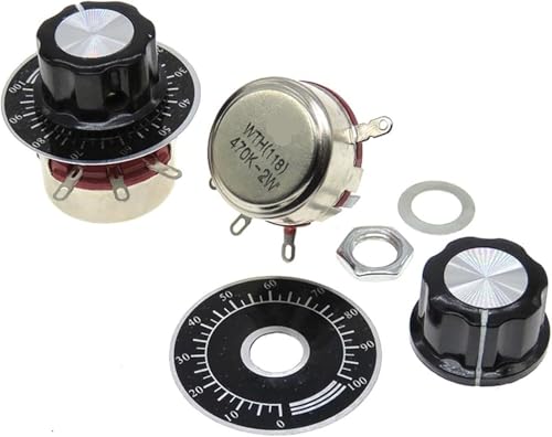 Potentiometer, Push-Pull-Potentiometer, Drehpotentiometer WTH118-2W 2W-Knopfsatz mit Skalenplatte, mehrere Widerstandswerte(22K Ohm) von MUZIT