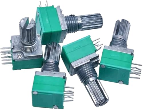 Potentiometer, Push-Pull-Potentiometer, RK097NS Drehpotentiometer, 5er-Pack, 1K-500K Ohm, 6-polig, 15-mm-Schaft(5K Ohm) von MUZIT