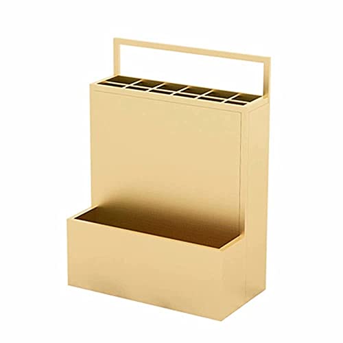 Schirmständer, aus Metall mit Abflusslöchern im Gitterdesign, geeignet for den Innen- und Außenbereich(Gold,48 * 27 * 67Cm) von MUZIT