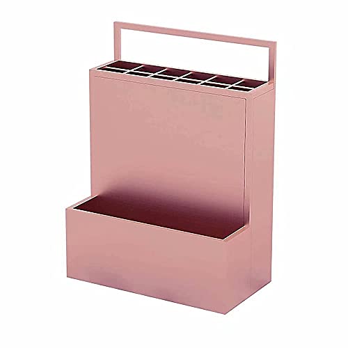 Schirmständer, aus Metall mit Abflusslöchern im Gitterdesign, geeignet for den Innen- und Außenbereich(Rose Gold,48 * 27 * 67Cm) von MUZIT