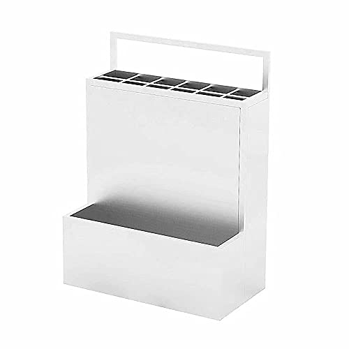 Schirmständer, aus Metall mit Abflusslöchern im Gitterdesign, geeignet for den Innen- und Außenbereich(White,48 * 27 * 67Cm) von MUZIT