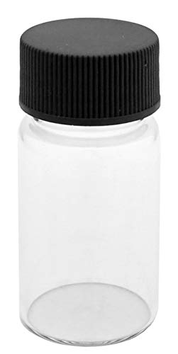MV-Versand 1 Stück Glasflasche mit Schraubverschluss | Probenflasche, Probierfläschchen, Glasfläschchen mit Schraubverschluss | 57mm x Ø27,5mm | Laborglas klar mit Schraubdeckel schwarz von MV-Versand