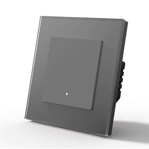 MVAVA Alexa Lichtschalter, Wlan Smart Lichtschalter Kompatibel mit Alexa/Google Home, Glas Lichtschalter Unterputz Funktioniert mit Tuya/Smart Life App, Neutrale Leitung Benötigt 1 Fach 1 Weg MVAVA Alexa Lichtschalter, Wlan Smart Lichtschalter Kompatibel mit Alexa/Google Home, Glas Lichtschalter Unterputz Funktioniert mit Tuya/Smart Life App, Neutrale Leitung Benötigt 1 Fach 1 Weg von MVAVA