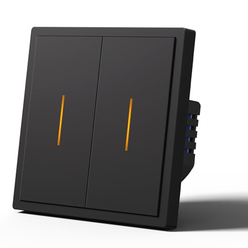 MVAVA Alexa Lichtschalter, Zigbee Smart Lichtschalter Kompatibel mit Alexa/Google Home, Lichtschalter Unterputz Funktioniert mit Tuya/Smart Life App, Neutralleiter Benötigt 2 Fach 1 Weg Schwarz MVAVA Alexa Lichtschalter, Zigbee Smart Lichtschalter Kompatibel mit Alexa/Google Home, Lichtschalter Unterputz Funktioniert mit Tuya/Smart Life App, Neutralleiter Benötigt 2 Fach 1 Weg Schwarz von MVAVA