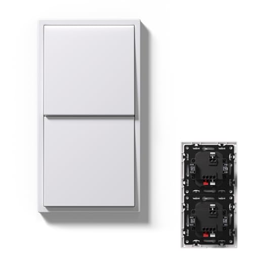 MVAVA Lichtschalter 1 Fach 2 Wege, Lichtschalter Unterputz mit Federanschlüsse, 80mm*150mm Vertikal Montierbar Seidig-Matte Wandschalter, Weiß, M3-Serie von MVAVA