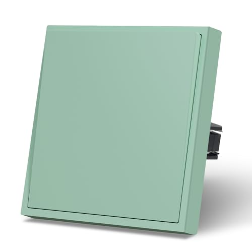 MVAVA Lichtschalter Unterputz, Standard Lichtschalter 1 Fach 1 Weg, Kunststoffe Wandschalter 80mm x 80mm, Grün MVAVA Lichtschalter Unterputz, Standard Lichtschalter 1 Fach 1 Weg, Kunststoffe Wandschalter 80mm x 80mm, Grün von MVAVA
