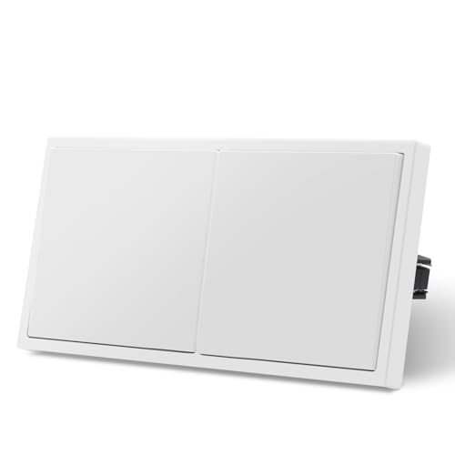 MVAVA Lichtschalter Unterputz, Standard Lichtschalter 1 Fach 1 Weg, Kunststoffe Wandschalter 80mm x 150mm, Weiß von MVAVA