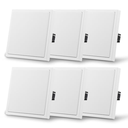 MVAVA Lichtschalter Unterputz, Standard Lichtschalter 1 Fach 1 Weg, Kunststoffe Wandschalter 80mm x 80mm, 6 Pack Weiß von MVAVA