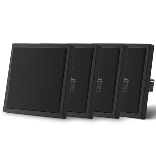 MVAVA Lichtschalter Unterputz, Standard Lichtschalter 1 Fach 1 Weg, Kunststoffe Wandschalter 80mm x 80mm, 4 Pack Schwarz von MVAVA