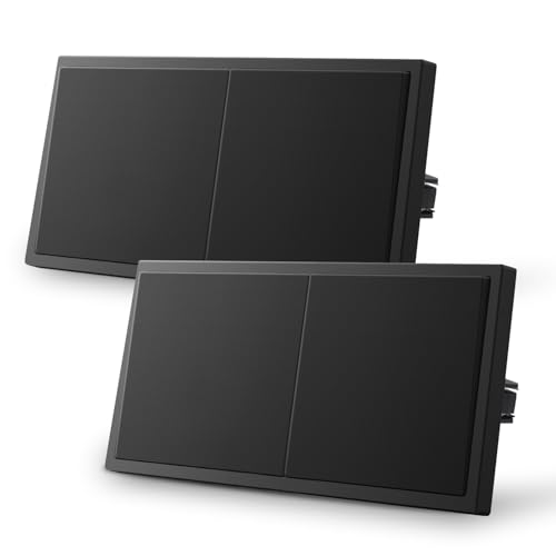 MVAVA Lichtschalter Unterputz, Standard Lichtschalter 1 Fach 1 Weg, Kunststoffe Wandschalter 80mm x 150mm, 2 Pack Schwarz von MVAVA