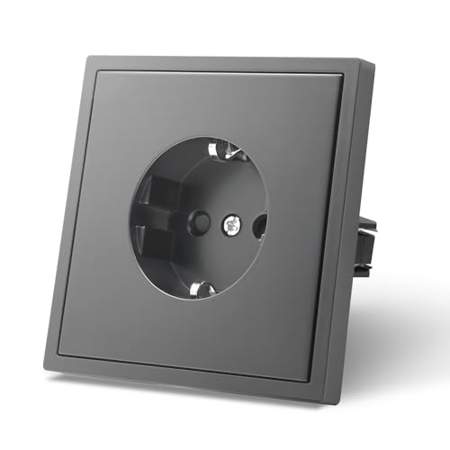 MVAVA Schuko Steckdose EU-Standard 1 Fach Unterputz Steckdose Einfache Installation 80mm*80mm Steckdosen 3-Draht Erforderlich Grau MVAVA Schuko Steckdose EU-Standard 1 Fach Unterputz Steckdose Einfache Installation 80mm*80mm Steckdosen 3-Draht Erforderlich Grau von MVAVA