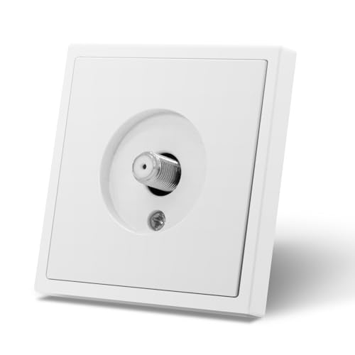 MVAVA Schuko Steckdose EU-Standard Satellit Steckdose, 80mm x 80mm Unterputz Steckdose, Einfache Installation, 3-Draht Erforderlich, Weiß von MVAVA