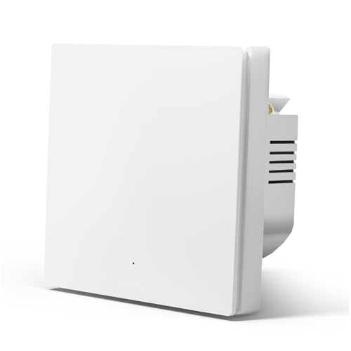 MVAVA ZigBee Lichtschalter, Smart Wandschalter Alexa und Google Home Work mit Tuya, 86mm Lichtschalter Unterputz, Wandlichtschalter (Neutrale Leitung Benötigt) 1 Fach 1 Weg Weiß von MVAVA