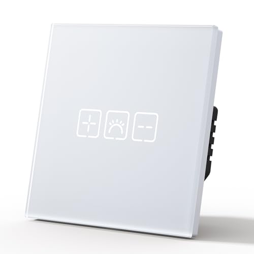 MVAVA Touch Lichtschalter Unterputz, Wlan Smart Lichtschalter Kompatibel mit Alexa/Google Home Work mit Tuya/Smart Life, Glas Alexa Dimmschalter, Neutrale Leitung Benötigt Weiß von MVAVA