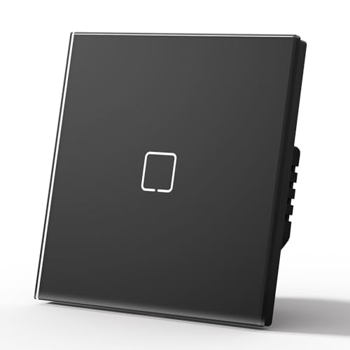 MVAVA Touch Lichtschalter Unterputz, Wlan Smart Lichtschalter Kompatibel mit Alexa/Google Home Work mit Tuya/Smart Life, Glas Alexa Lichtschalter, Neutrale Leitung Benötigt 1 Fach 1 Weg von MVAVA