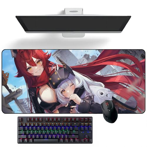 Anime-Mauspad, Goddess of Victory Nikke, rote Kapuze, Anime-Schreibtischmatte, Tastaturmatte, große Mauspads, Gummi-Mauspads von MVCRINVT