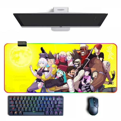Anime Mauspad Cyberpunk: Edgerunners Anime RGB Mauspad mit verschiedenen Beleuchtungsmodi, große Gummi-Mauspads Anime Mauspad Cyberpunk: Edgerunners Anime RGB Mauspad mit verschiedenen Beleuchtungsmodi, große Gummi-Mauspads von MVCRINVT