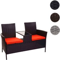 MVG Loungeset »MVG-E24«, Stahl/Glas/Kunststoff, 2-Sitzer, BxHxT: 132 x 84 x 55 cm - schwarz von MVG