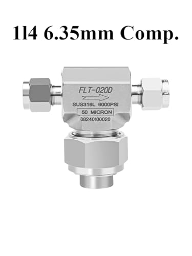 3 6 8 10 12 Mm 1/8" 1/4" 3/8" 1/2" Tube OD Compression Union T 316L Stainless Steell Filter Valve Lab Nitrogen Hydrogen Pure Gas(1l4 6.35mm Comp.) von MVGASXFON
