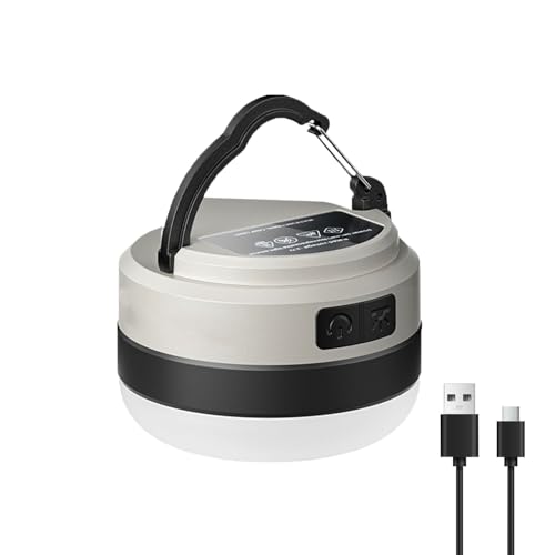 MVIOCS LED-Camping-Laterne, wiederaufladbar, 1000 lm, tragbares Camping-Zeltlicht, leicht, wasserdicht, LED-Taschenlampe für drinnen und draußen, Notfalllicht, Stromausfälle, Wandern, Hurricane von MVIOCS