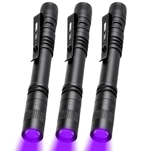 MVIOCS UV Taschenlampe Schwarzlicht, LED 395 nm Schwarzlicht Taschenlampen Mini, Taschenlampe Licht Detektor für Haus-Hotel Inspektion, Hund Urin, Haustier Flecken und Bett Bug (3) von MVIOCS
