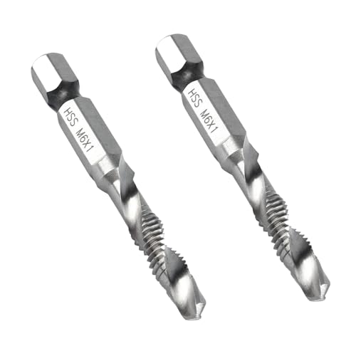 2 Stück Gewindeschneider M6,Sechskant-Schaft 3-in-1 Kompositfilament Schaftbohrer,Spiralschneide Bohrwerkzeug Ersatz M6 x 1,für Unlegierte Und Niedriglegierte StäHle Aluminiumplatte,Eisen. 2 Stück Gewindeschneider M6,Sechskant-Schaft 3-in-1 Kompositfilament Schaftbohrer,Spiralschneide Bohrwerkzeug Ersatz M6 x 1,für Unlegierte Und Niedriglegierte StäHle Aluminiumplatte,Eisen. von MVOLEGDE