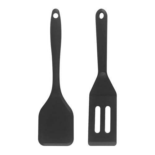 2 Stück Pfannenwender Silikon,Antihaft Pfannenwender,Schwarz Silikon Pfannenwender Klein,Hitzebeständiger Spatula Silicone,kleine Spatel zum Kochen in der Küche,Küchenutensilien,für Flip,Braten 2 Stück Pfannenwender Silikon,Antihaft Pfannenwender,Schwarz Silikon Pfannenwender Klein,Hitzebeständiger Spatula Silicone,kleine Spatel zum Kochen in der Küche,Küchenutensilien,für Flip,Braten von MVOLEGDE