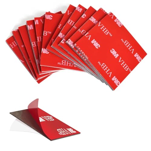 20 Stück 3M Extra Stark Klebepads, 30MM x 30MM Quadratisch Doppelseitiges Klebeband Hitzebeständig, Schwarz Wasserdicht Klebepads Doppelseitig, für Auto Dekor, Haus und Office Logos von MVOLEGDE