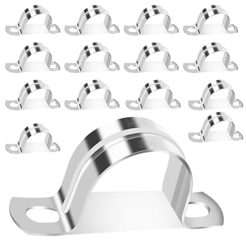 20 Stück Edelstahl Silbrig Rohrschellen, Ø 35MM Haltbarkeit Zweiloch U-förmig Befestigungsschelle, Universelle Metall Rohrbefestigung, für Gasrohre, Wasserrohre, Rohre Wand und Kabeln 20 Stück Edelstahl Silbrig Rohrschellen, Ø 35MM Haltbarkeit Zweiloch U-förmig Befestigungsschelle, Universelle Metall Rohrbefestigung, für Gasrohre, Wasserrohre, Rohre Wand und Kabeln von MVOLEGDE
