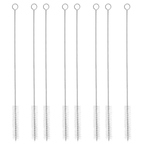 8 Stück Reinigungsbürste, Lang 20cm Edelstähle Strohhalm Bürste, Biegsam Flexibel Eckreinigungsbürste, Klein und Schmal Cleaning Brush, für Trinkhalme, Metallstrohhalme, Glasstrohalme von MVOLEGDE