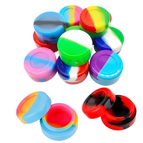 MVOLEGDE 12 Stück Silikon Behälter,Klein Rund Farbe Antihaft Silikon Dose,Mini Regenbogenfarbe Mehrfarbig Frischhalte Behälter 5ml,für Die Lagerung Creme,Lotion,Lippenbalsam,Kosmetik MVOLEGDE 12 Stück Silikon Behälter,Klein Rund Farbe Antihaft Silikon Dose,Mini Regenbogenfarbe Mehrfarbig Frischhalte Behälter 5ml,für Die Lagerung Creme,Lotion,Lippenbalsam,Kosmetik von MVOLEGDE