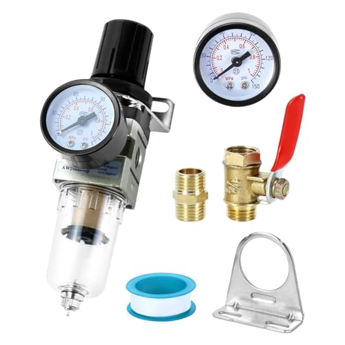MVOSJFIE 1/4 Luftkompressor-Filterregler Combo AW2000-02 - Messingelemente, 150 PSI Maximaler Druck, Kompaktes Design MVOSJFIE 1/4 Luftkompressor-Filterregler Combo AW2000-02 - Messingelemente, 150 PSI Maximaler Druck, Kompaktes Design von MVOSJFIE